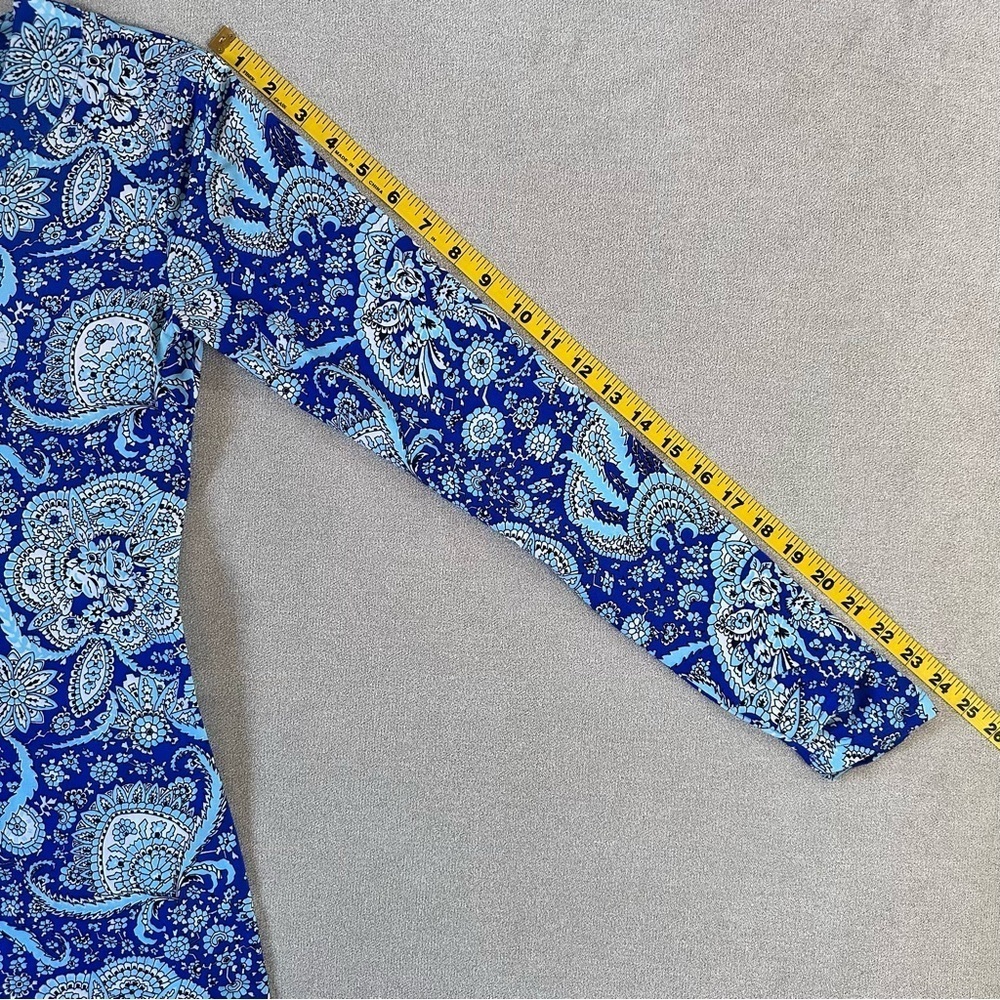 Coolibar Hokulani Ruche Swim Shirt Blue print. XXS. UPF 50+ - Picture 9 of 11
